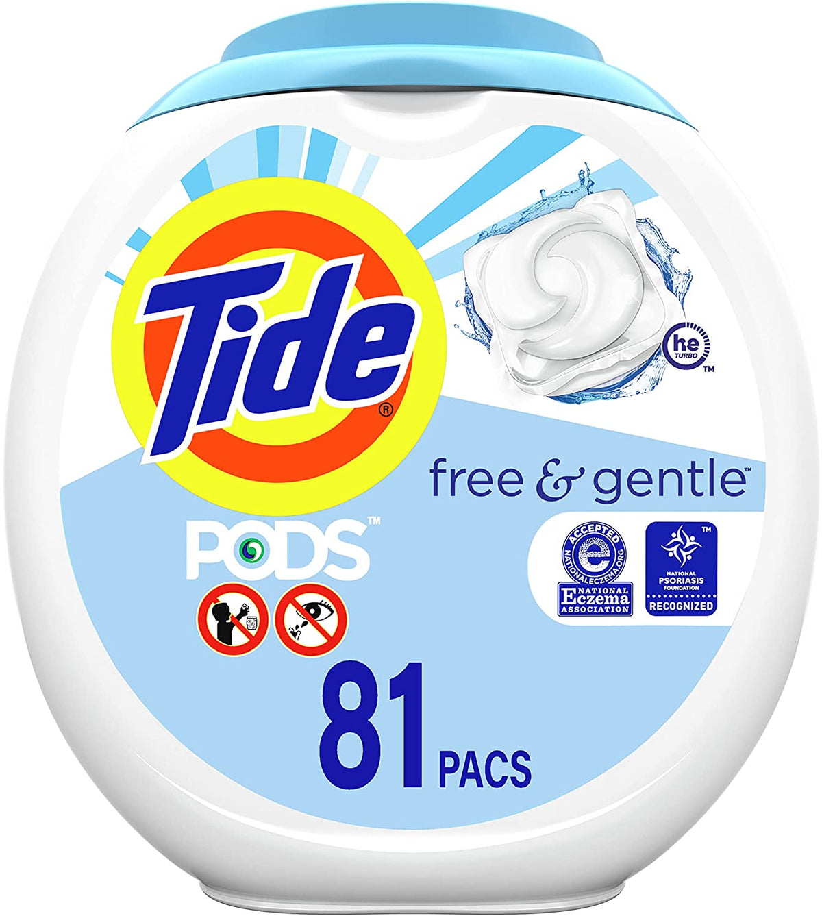 Tide PODS Free & Gentle Liquid Laundry Detergent Pacs, 81 count ...