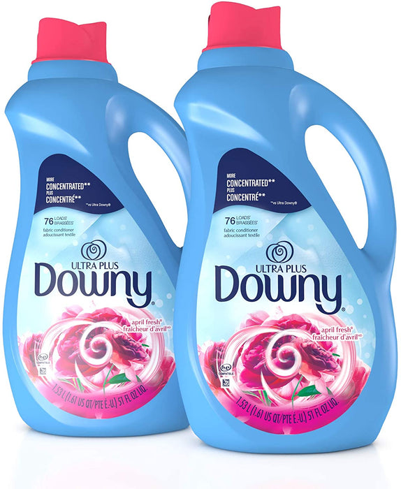 Downy Ultra Plus Liquid Laundry Fabric Softener, April Fresh Scent, Pack of 2