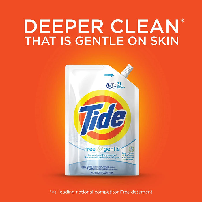 Tide Free & Gentle Liquid Laundry Detergent, 93 Loads