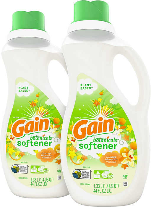 Gain Botanicals Liquid Fabric Softener, Orange Blossom Vanilla, Pack of 2