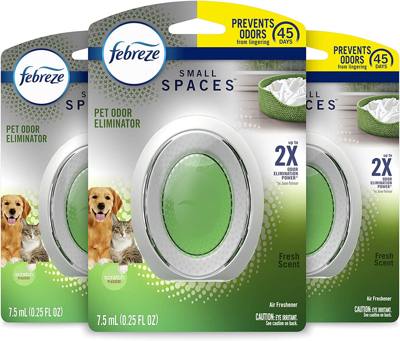 Febreze Small Spaces Pet Air Freshener, Pack of 3