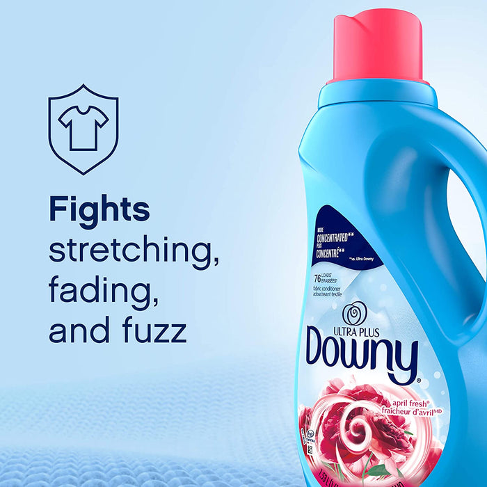 Downy Ultra Plus Liquid Laundry Fabric Softener, April Fresh Scent, Pack of 2