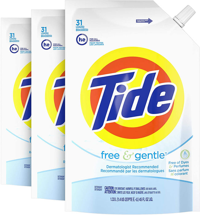 Tide Free & Gentle Liquid Laundry Detergent, 93 Loads