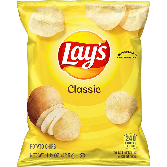 Lay's Classic Potato Chips, 1.5 Ounce, Pack of 10