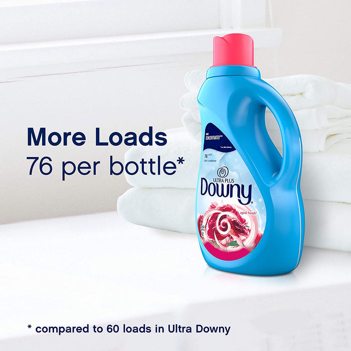 Downy Ultra Plus Liquid Laundry Fabric Softener, April Fresh Scent, Pack of 2