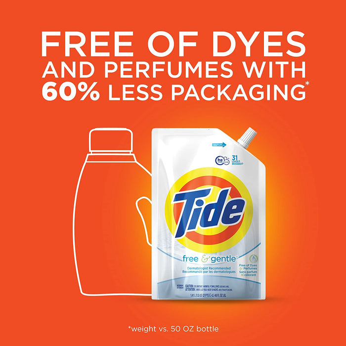 Tide Free & Gentle Liquid Laundry Detergent, 93 Loads