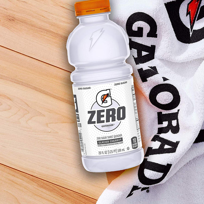 Gatorade Zero Sugar Thirst Quencher, Glacier Cherry, 20 Fl Oz, Pack of 12