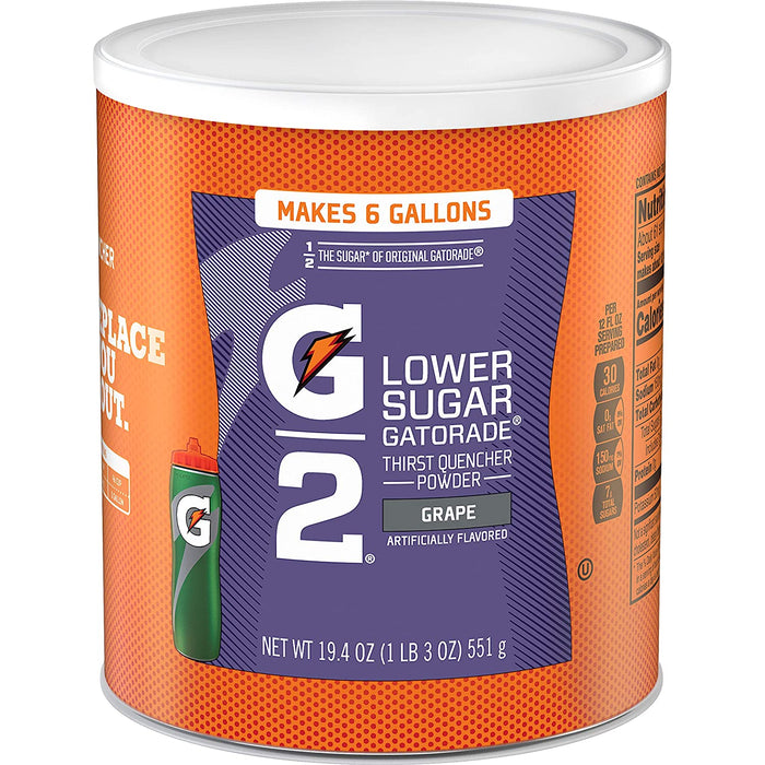 Gatorade Thirst Quencher Powder, G2 Low Calorie, Grape, 19.4 Ounce, 3 Count